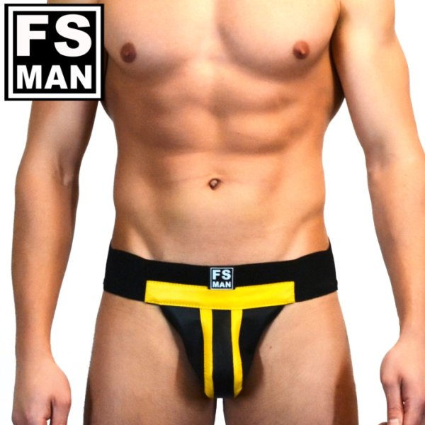 画像1: FS Man【エフエスマン】男性用本革ジョックストラップ ケツワレ ケツ割れ   Jockstrap Yellow