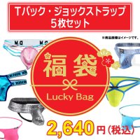 【福袋】メンズＴバック&ジョックストラップ 5枚セット (ケツワレ ケツ割れ 男性下着 ファッション下着 エロパン)