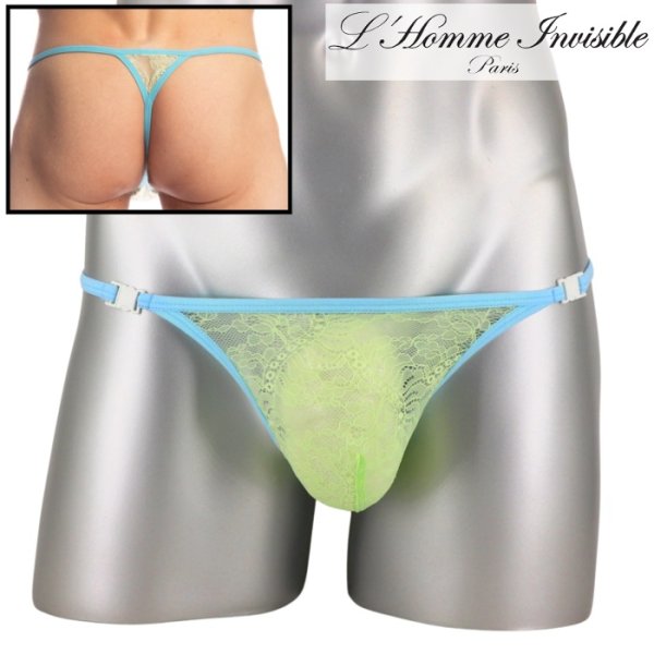 画像1: L'Homme Invisible【ロームアンヴィジーブル】 メンズTバック 男性用Tバック 男性Gストリング G-string Anis Vitamine レース メッシュ Ｔバック 男性下着 (1)